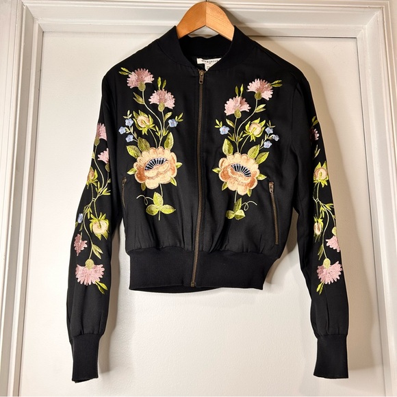 Glamorous Bomber Jacket with Floral Embroidery - Size XS - Picture 2 of 11